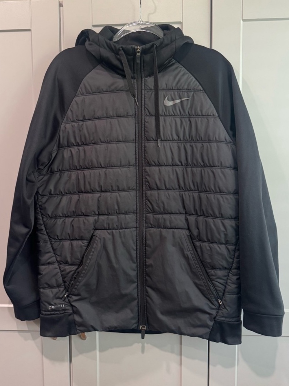 Nike Dri-FIT Hybrid Quilted Hooded Full-Zip Jacket Men”s L